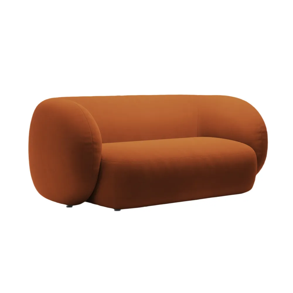 Sofa sametová 2-osobová KATE terakota