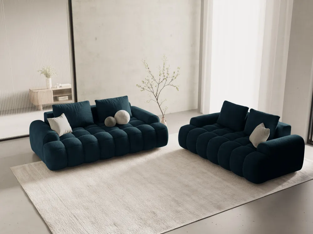 Sofa sametová 2-osobová LINZ petrol