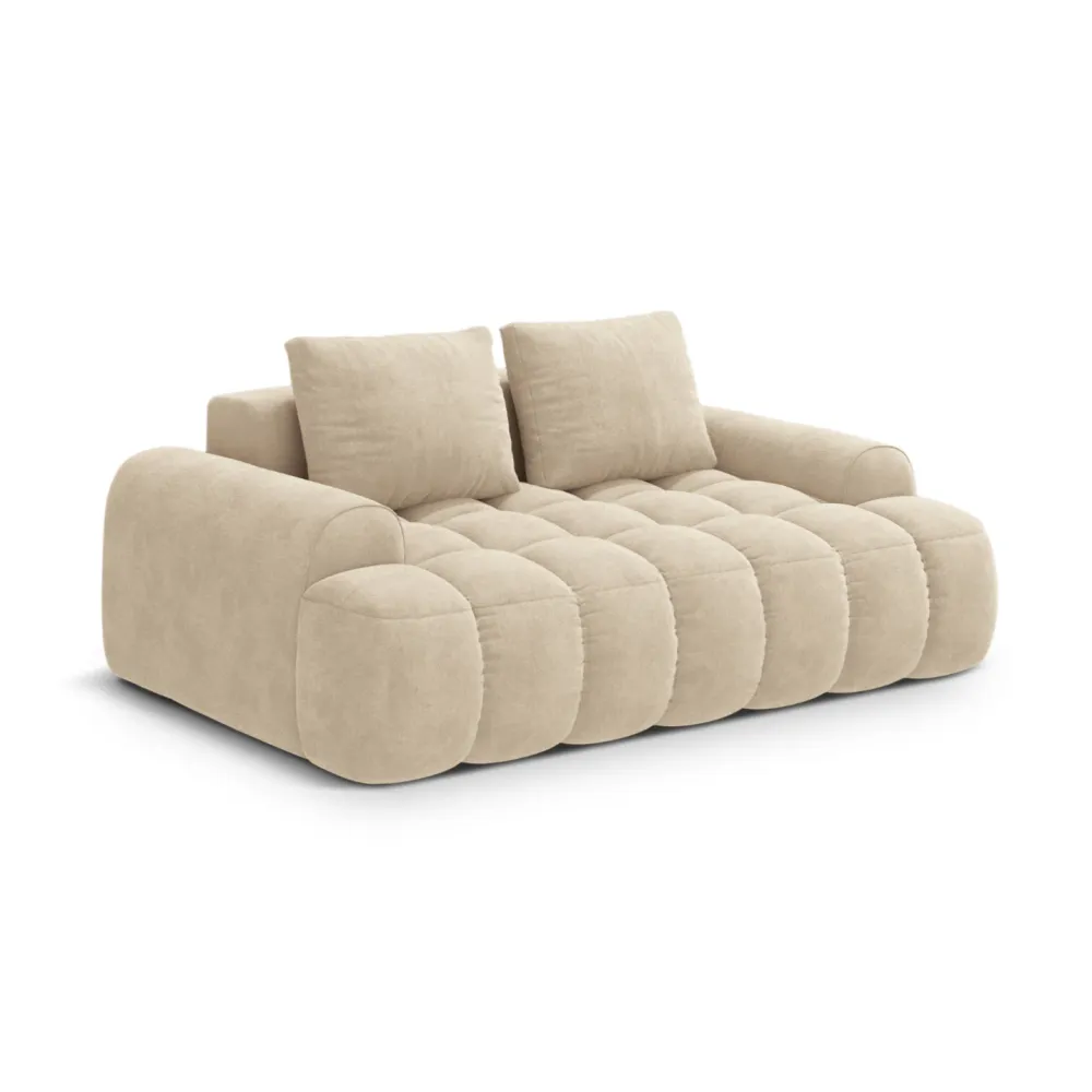 Sofa sametová 2-osobová LINZ světle béžová