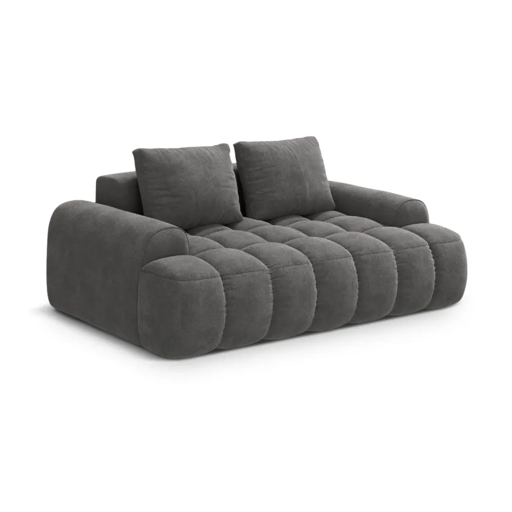 Sofa sametová 2-osobová LINZ tmavě šedá