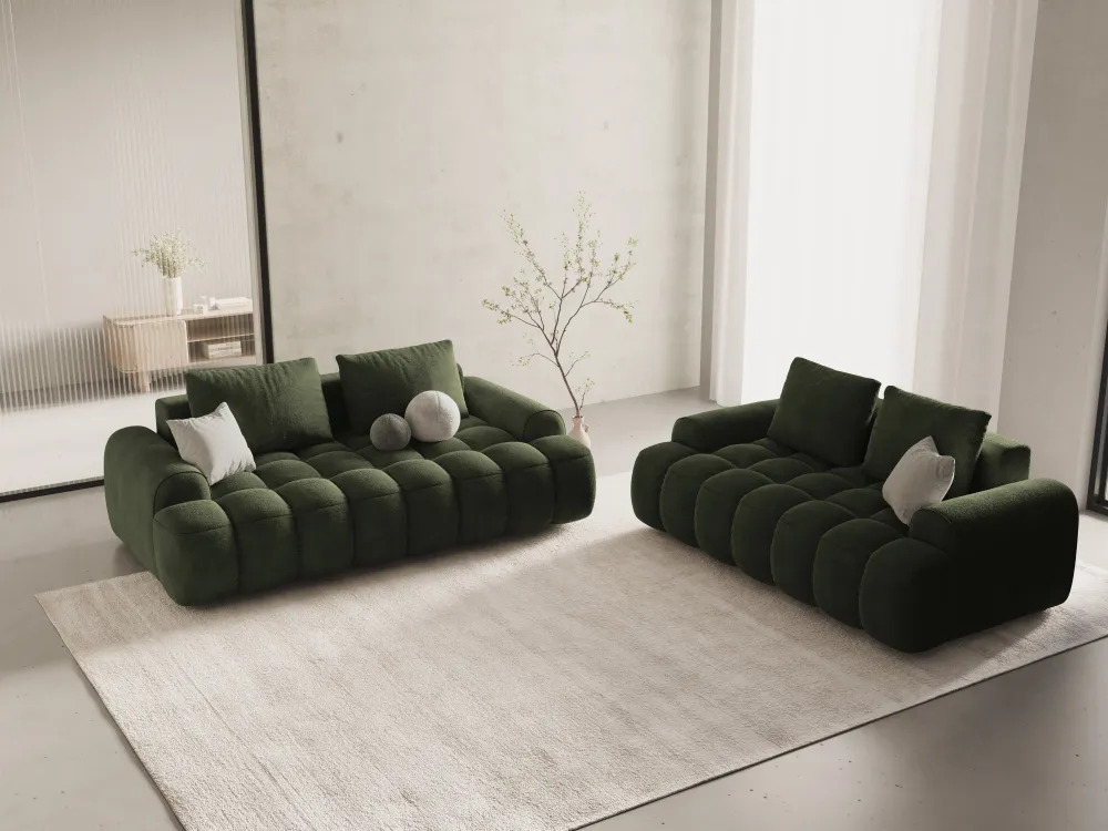 Sofa sametová 2-osobová LINZ zelená