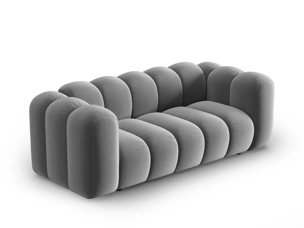 Sofa sametová 2-osobová LUPINE šedá