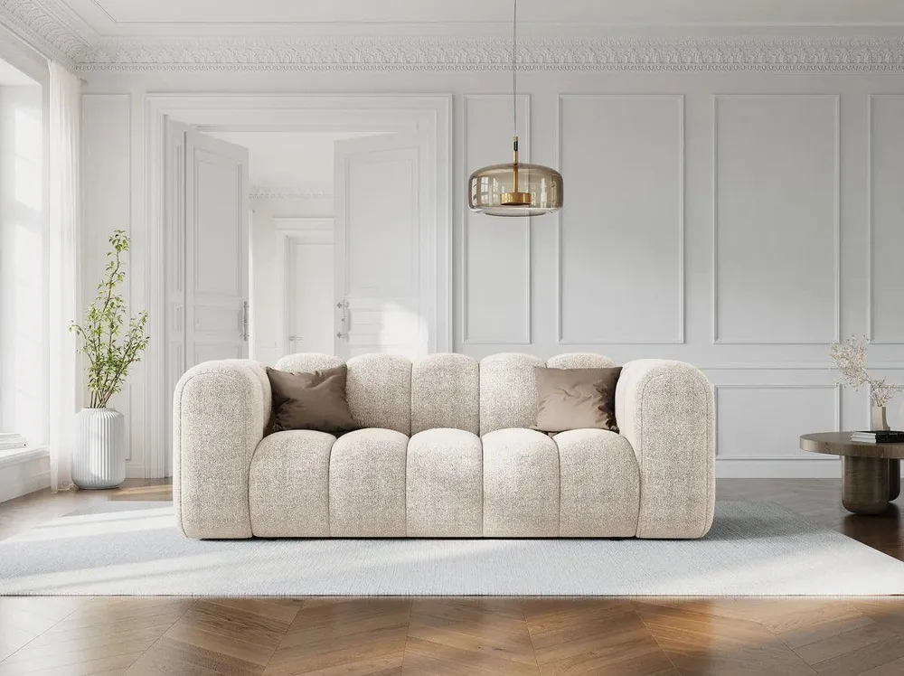 Sofa sametová 2-osobová LUPINE šedá