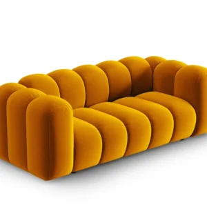 Sofa sametová 2-osobová LUPINE hořčicová