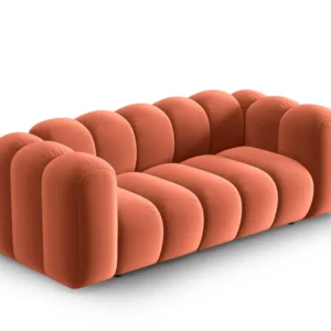Sofa sametová 2-osobová LUPINE korálová