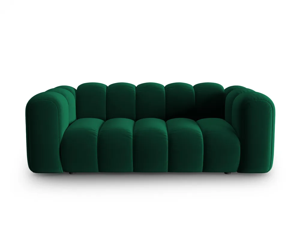 Sofa sametová 2-osobová LUPINE lahvově zelená