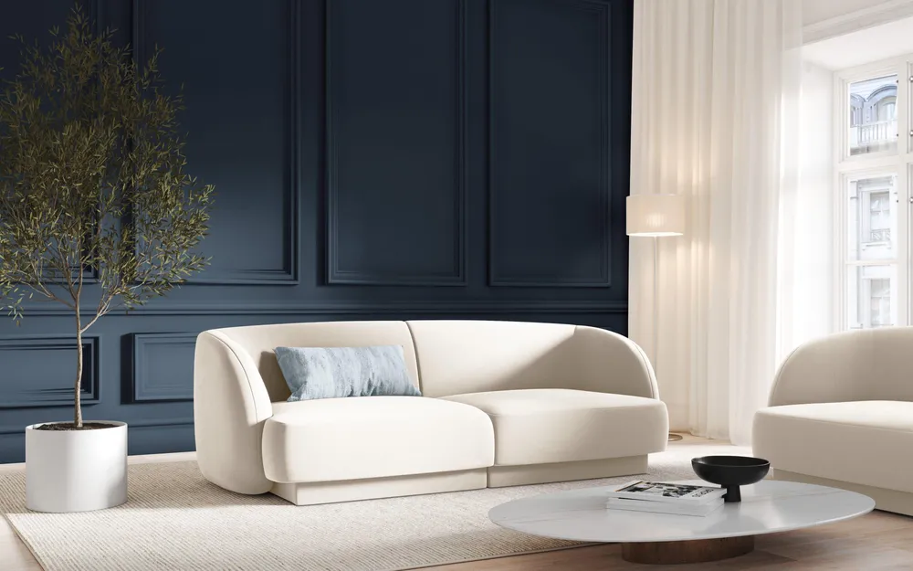 Sofa sametová 2-osobová MILEY béžová
