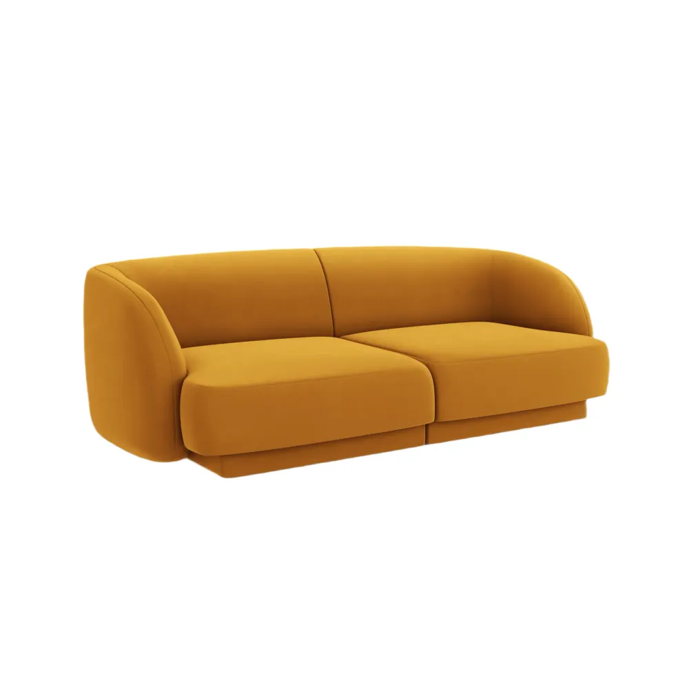 Sofa sametová 2-osobová MILEY žlutá