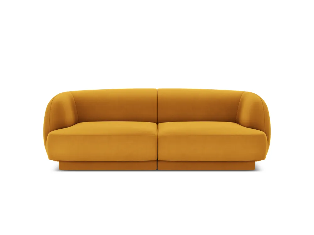 Sofa sametová 2-osobová MILEY žlutá