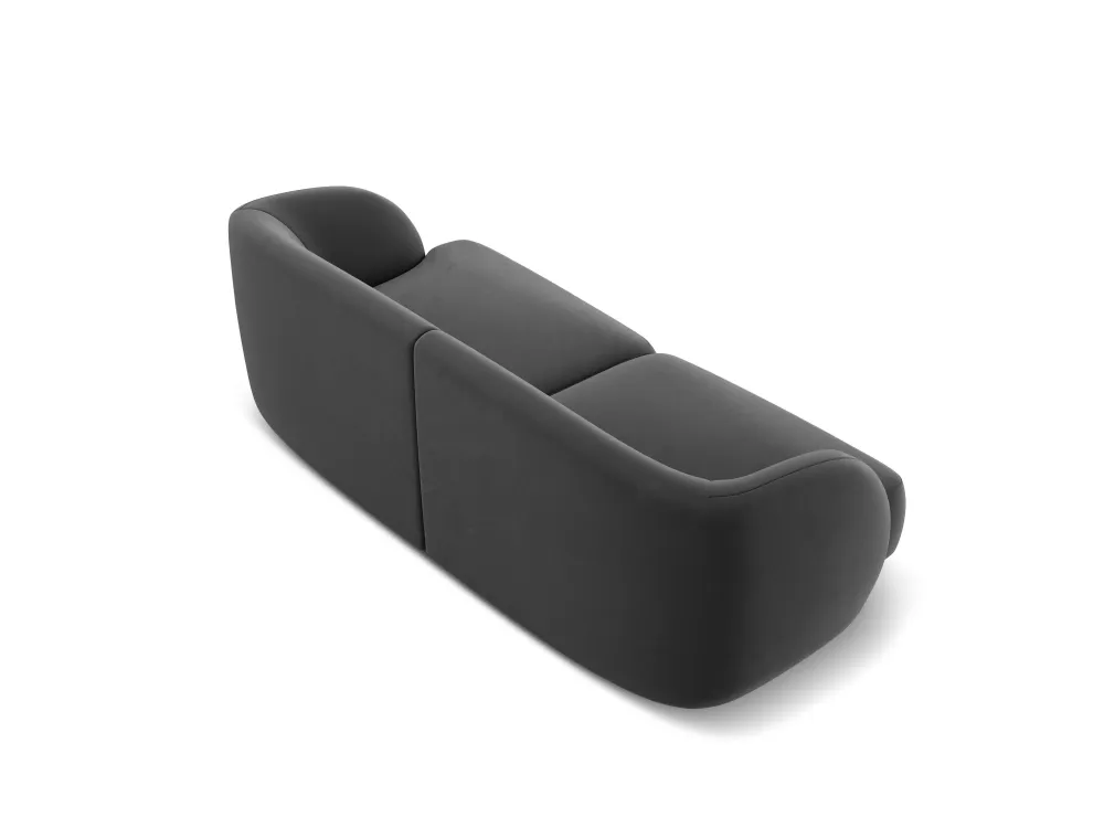 Sofa sametová 2-osobová MILEY tmavě šedá