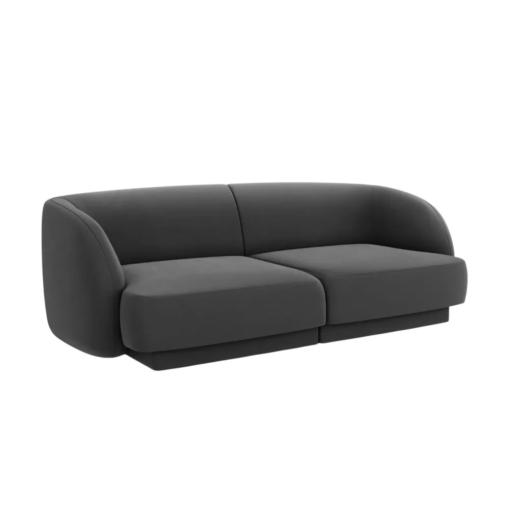 Sofa sametová 2-osobová MILEY tmavě šedá