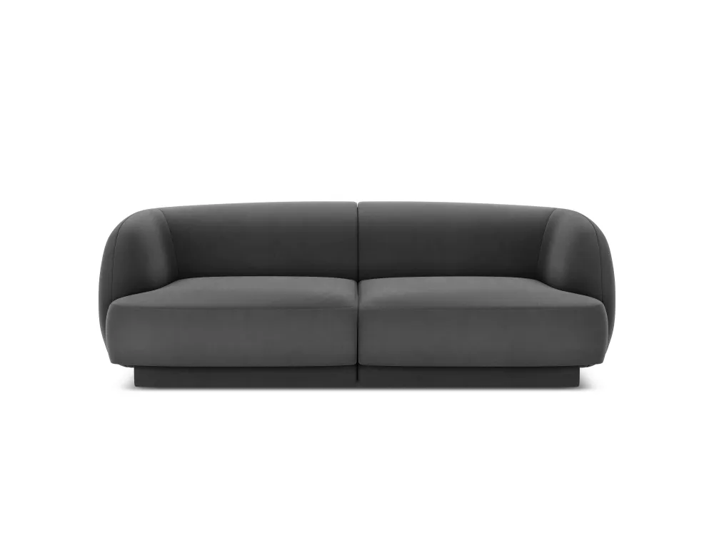 Sofa sametová 2-osobová MILEY tmavě šedá