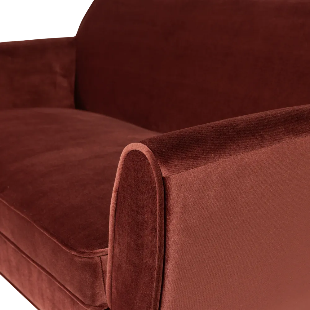 Sofa sametová 2-osobová ROCCO burgundová