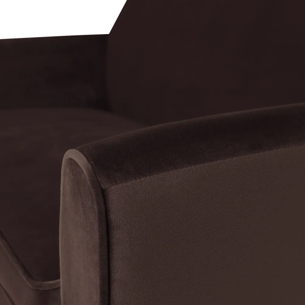 Sofa sametová 2-osobová ROCCO hnědá