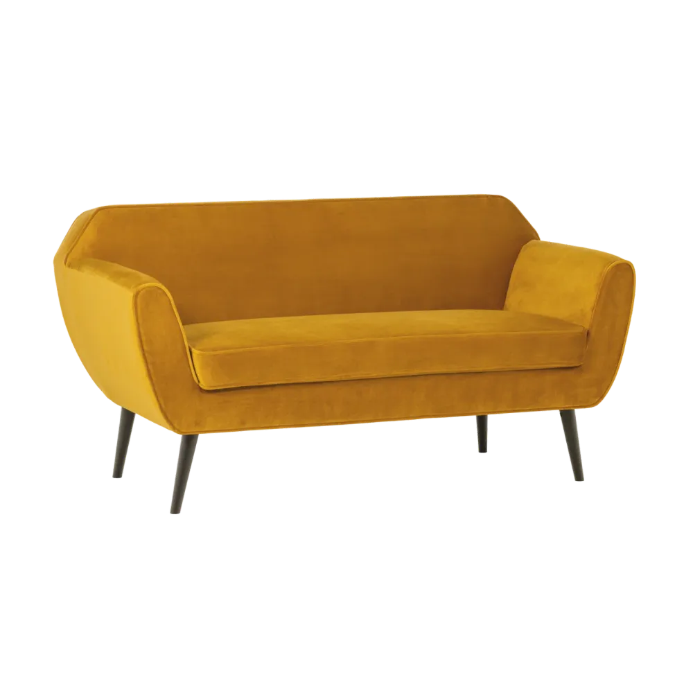 Sofa sametová 2-osobová ROCCO hořčicová