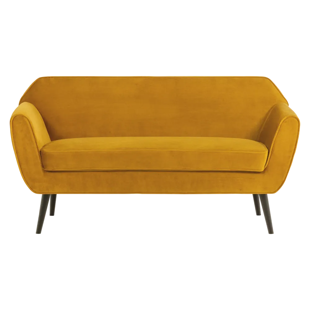 Sofa sametová 2-osobová ROCCO hořčicová