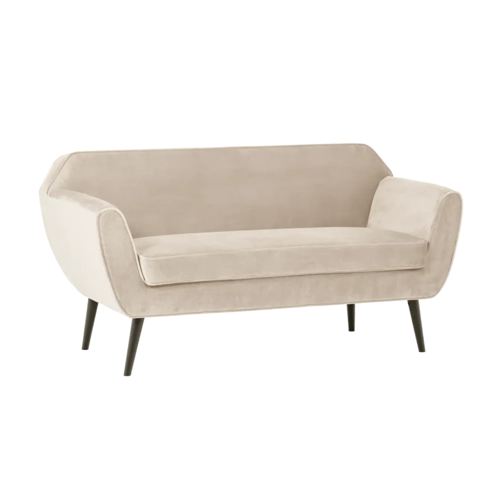 Sofa sametová 2-osobová ROCCO krémová
