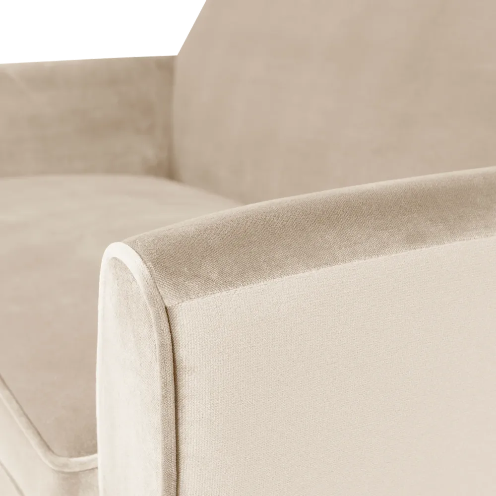 Sofa sametová 2-osobová ROCCO krémová