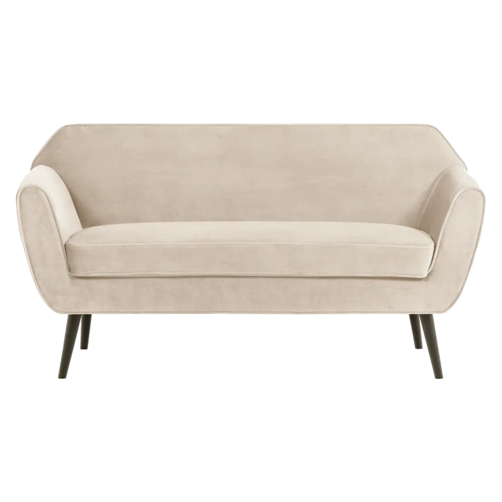 Sofa sametová 2-osobová ROCCO krémová