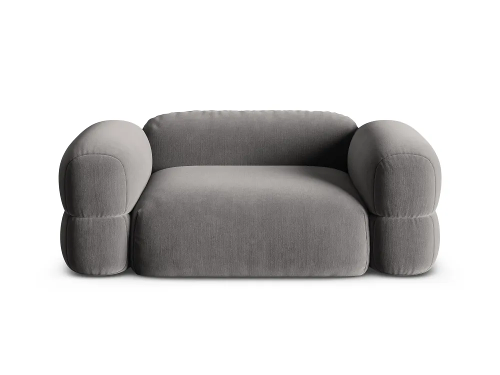 Sofa sametová 2-osobová ROGER šedá