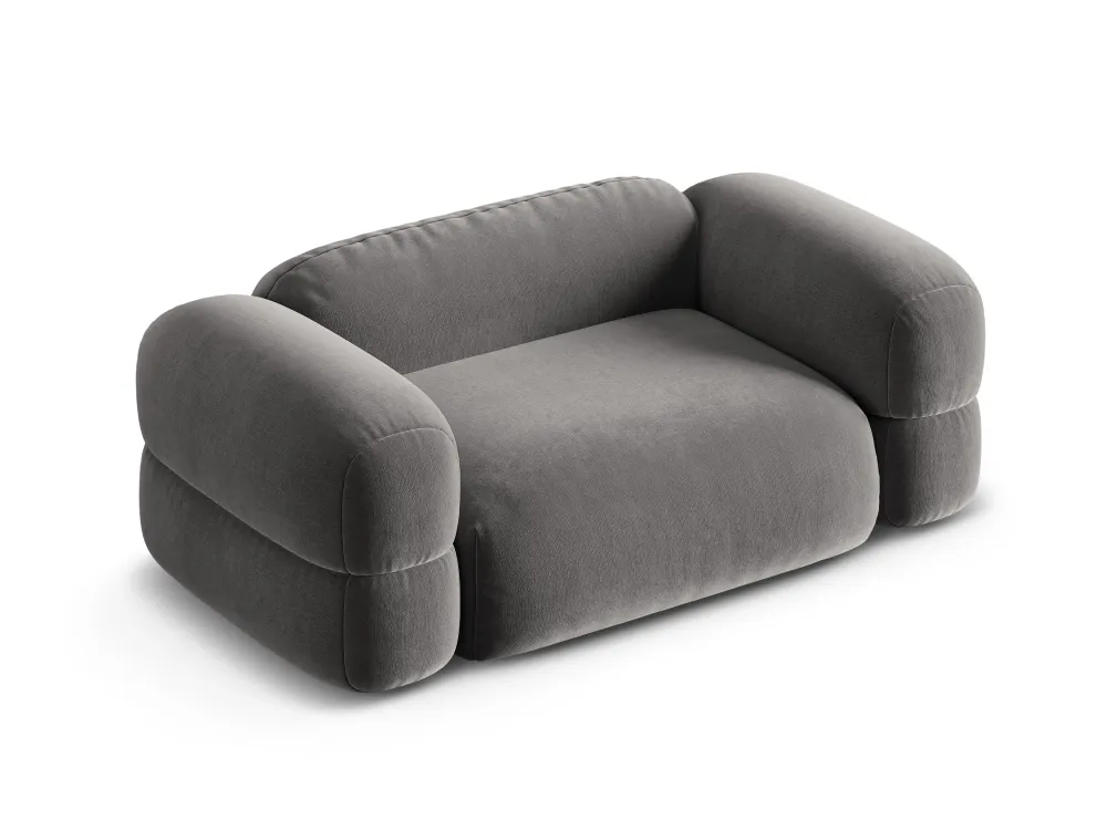 Sofa sametová 2-osobová ROGER šedá