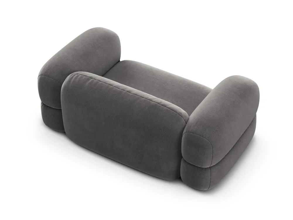 Sofa sametová 2-osobová ROGER šedá