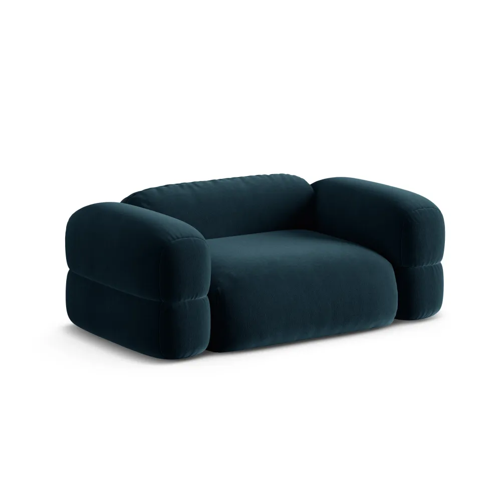 Sofa sametová 2-osobová ROGER modrá petrol