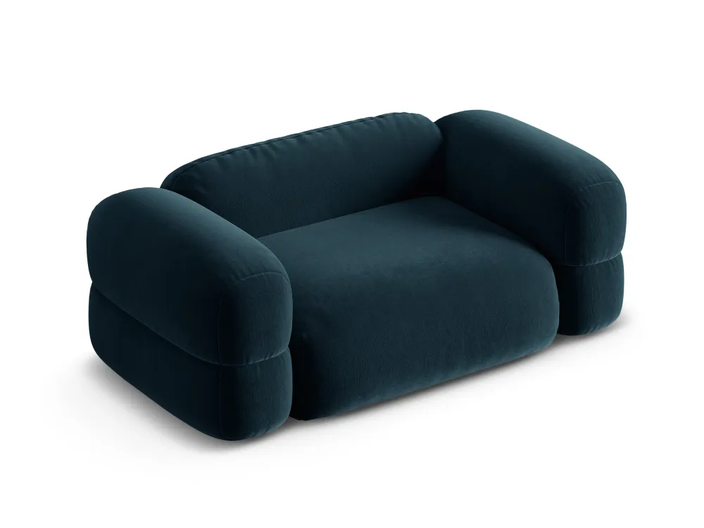 Sofa sametová 2-osobová ROGER modrá petrol