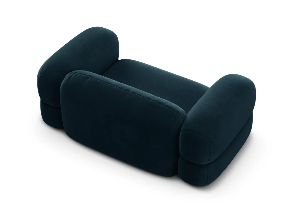 Sofa sametová 2-osobová ROGER modrá petrol