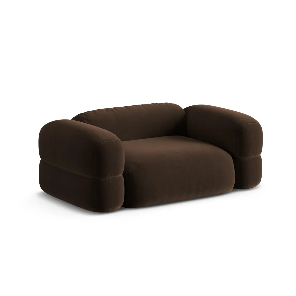 Sofa sametová 2-osobová ROGER čokoládová