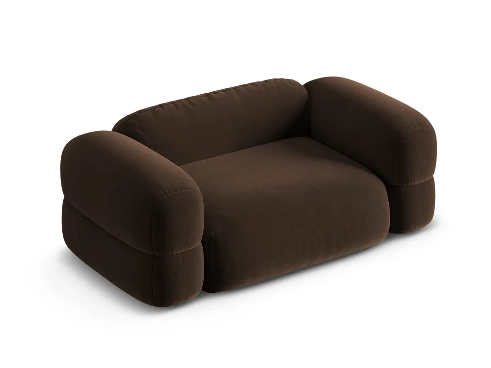 Sofa sametová 2-osobová ROGER čokoládová