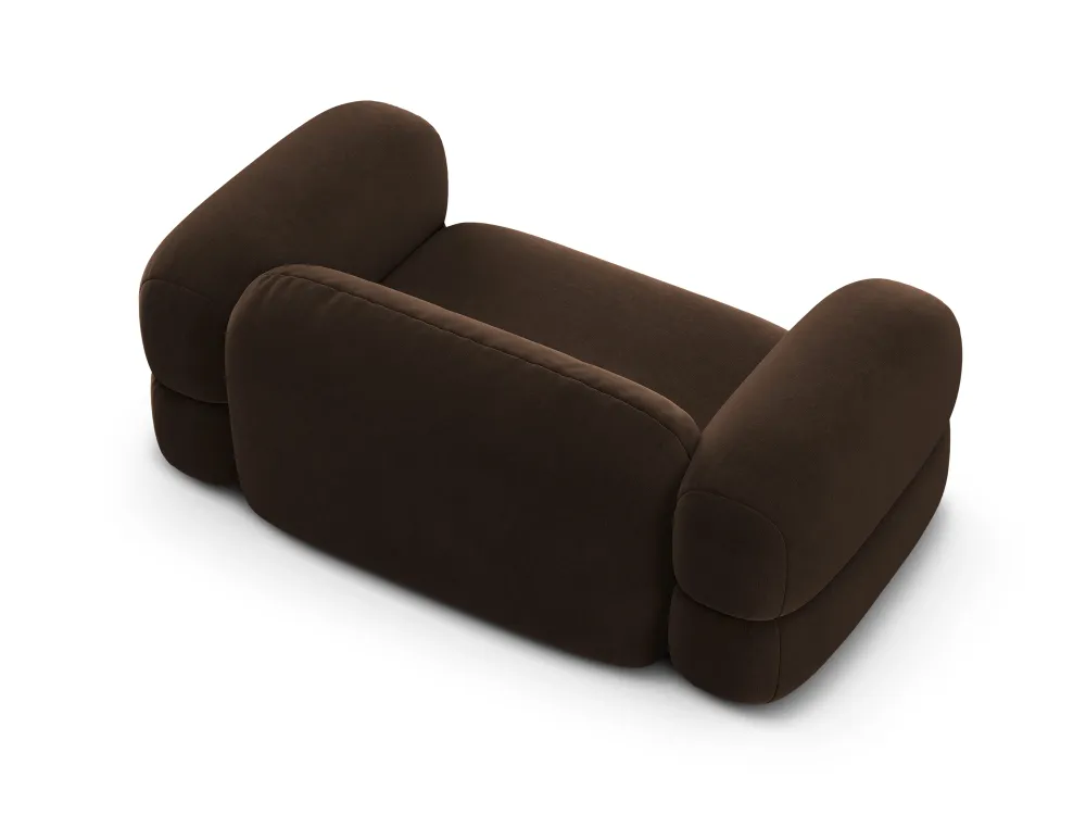 Sofa sametová 2-osobová ROGER čokoládová