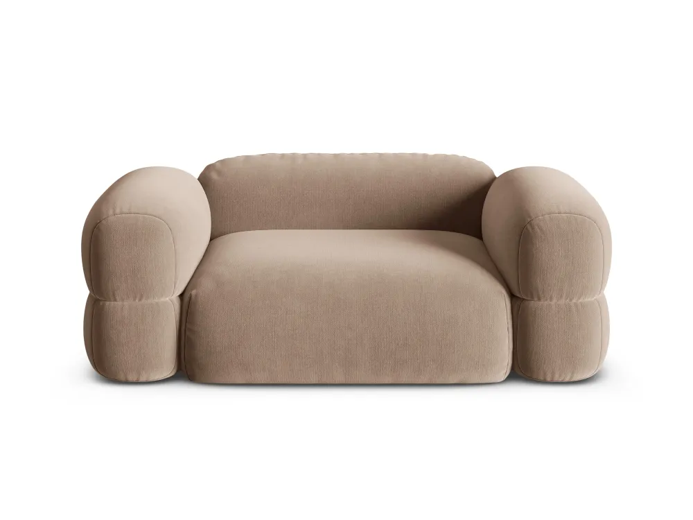 Sofa sametová 2-osobová ROGER tmavě béžová