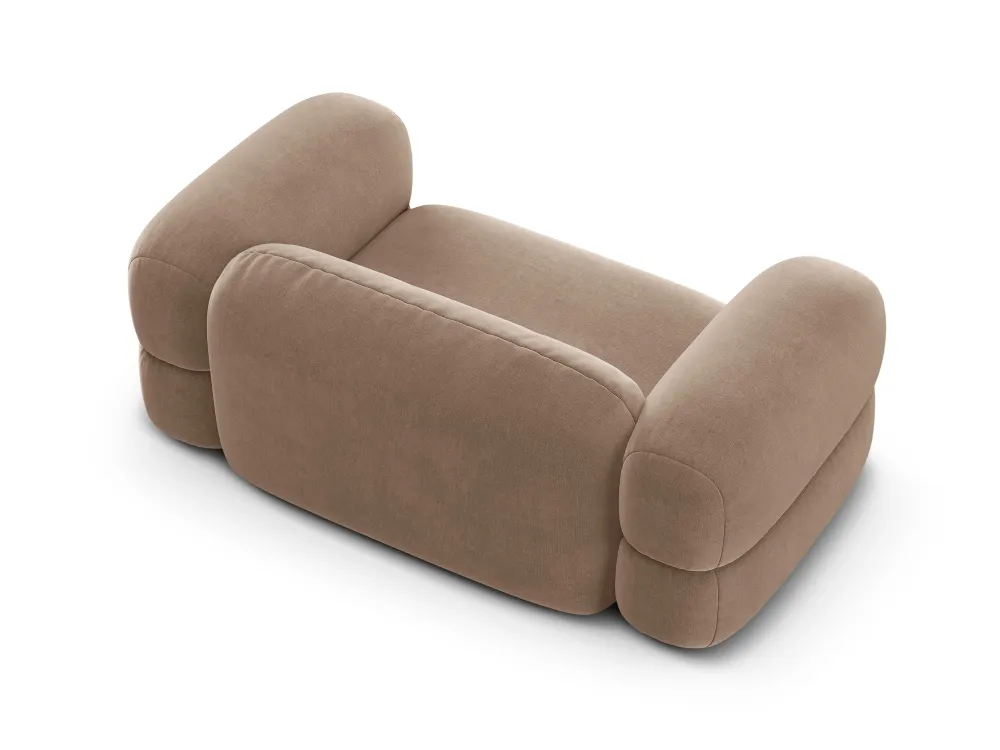 Sofa sametová 2-osobová ROGER tmavě béžová