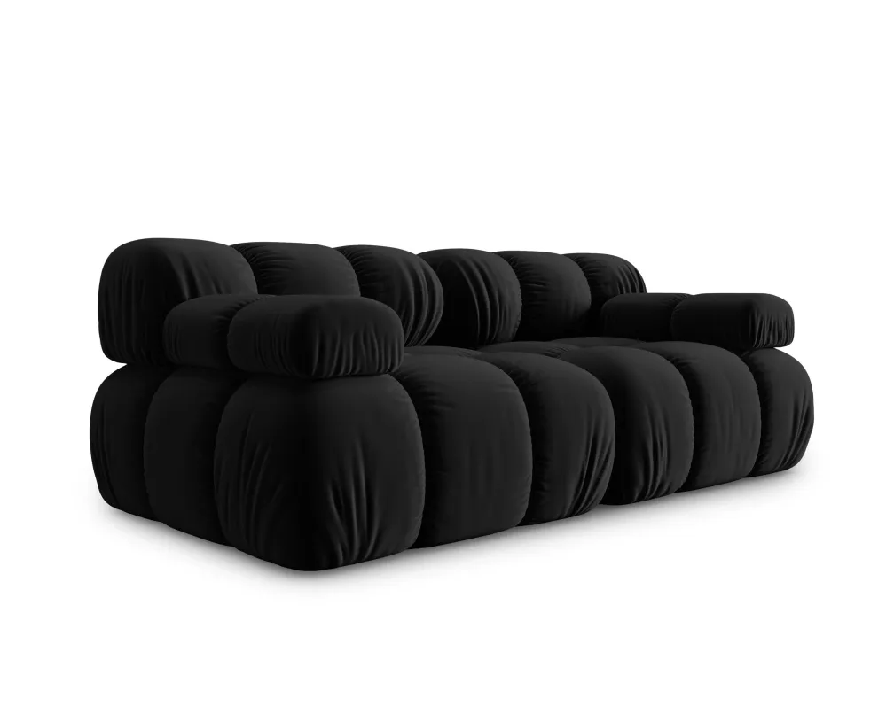 Sofa sametová 2-osobová TROPEA černá