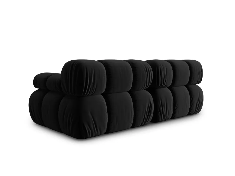 Sofa sametová 2-osobová TROPEA černá
