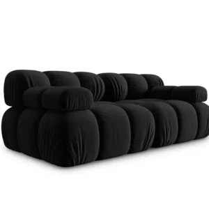 Sofa sametová 2-osobová TROPEA černá