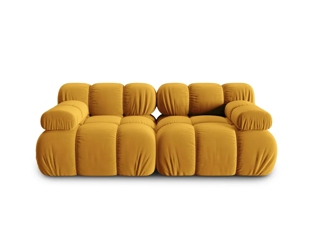 Sofa sametová 2-osobová TROPEA hořčicová