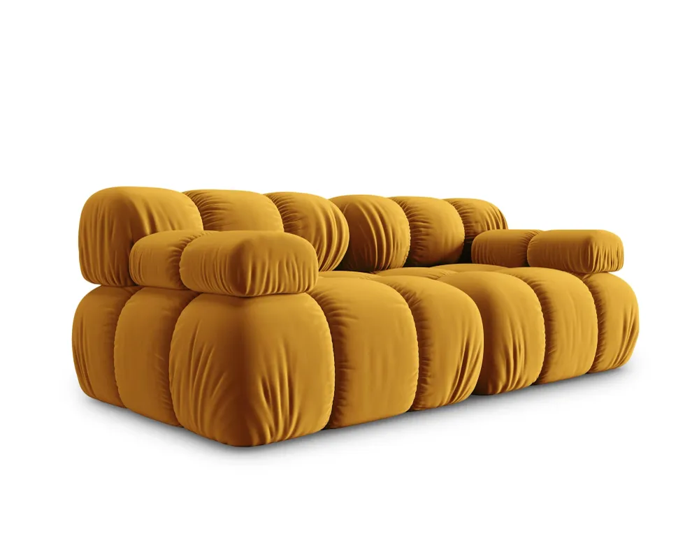 Sofa sametová 2-osobová TROPEA hořčicová