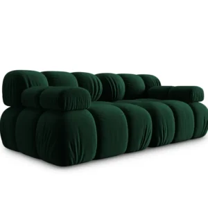 Sofa sametová 2-osobová TROPEA lahvově zelená