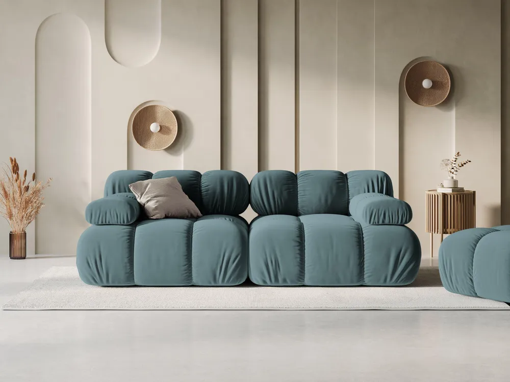 Sofa sametová 2-osobová TROPEA petrol