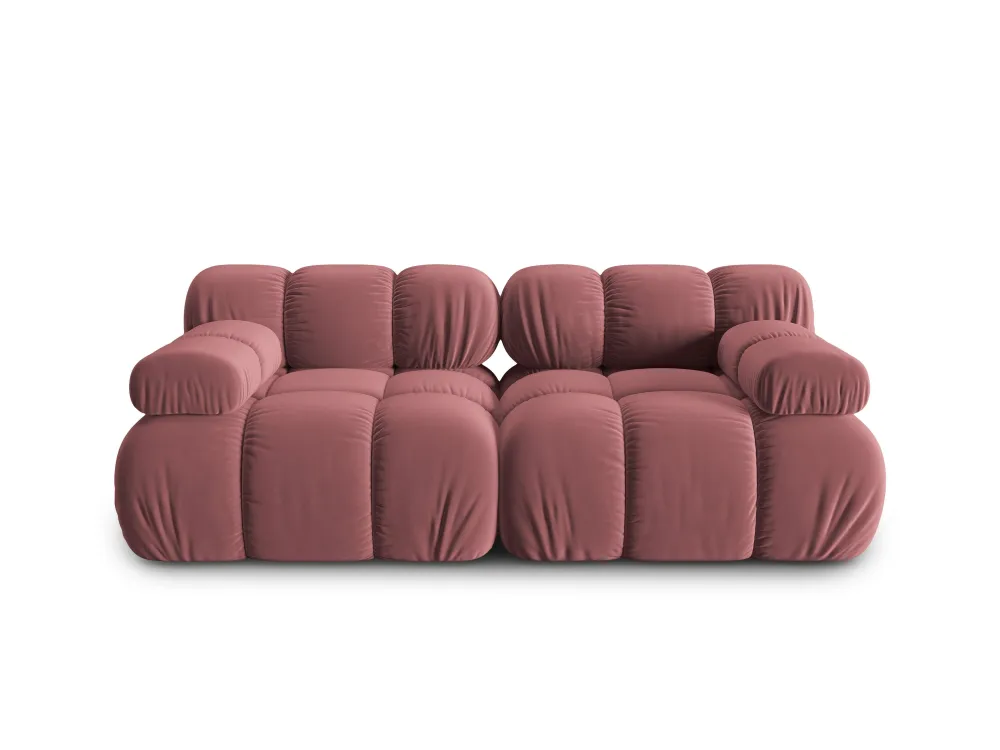Sofa sametová 2-osobová TROPEA růžová