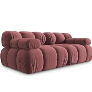 Sofa sametová 2-osobová TROPEA růžová