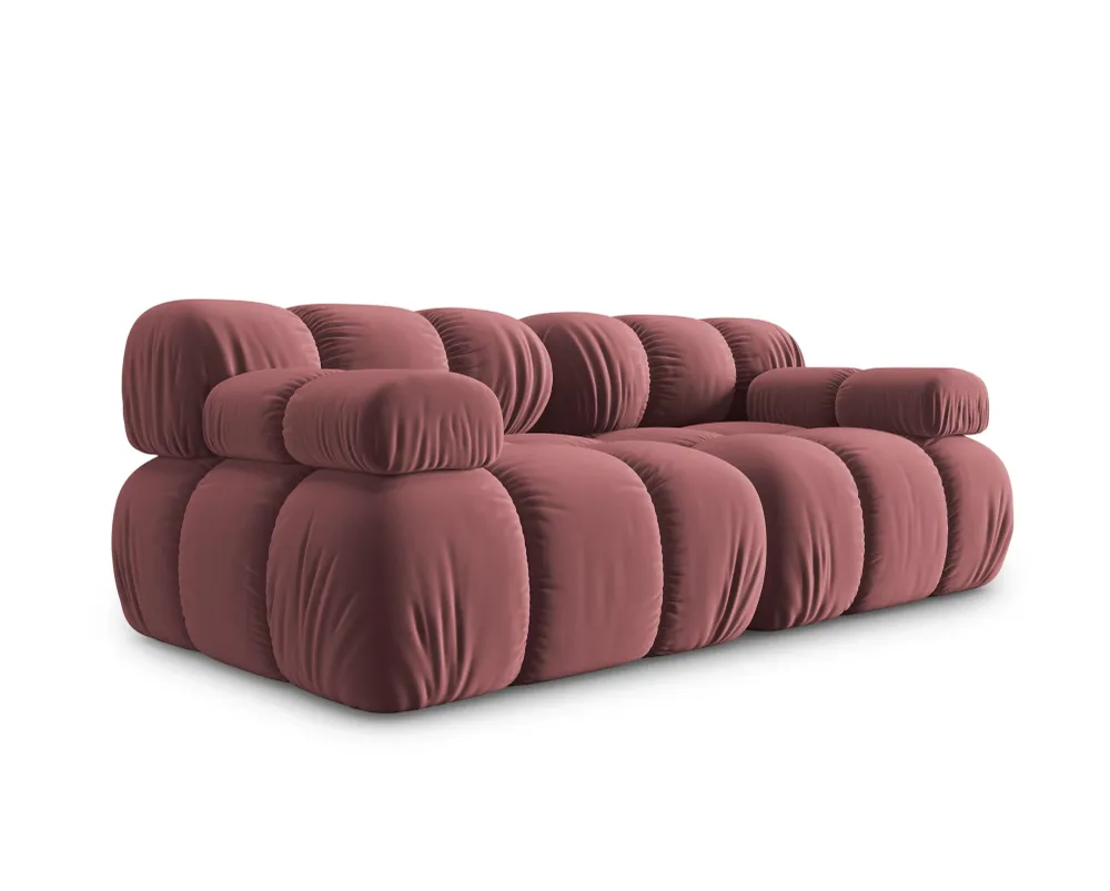 Sofa sametová 2-osobová TROPEA růžová
