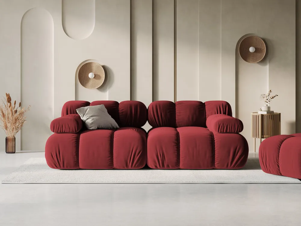 Sofa sametová 2-osobová TROPEA rubínová