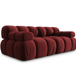 Sofa sametová 2-osobová TROPEA rubínová