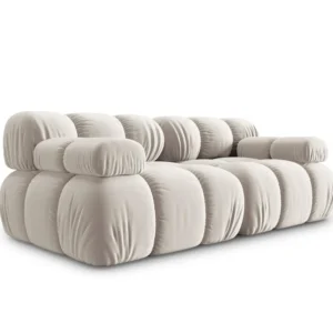 Sofa sametová 2-osobová TROPEA světle béžová