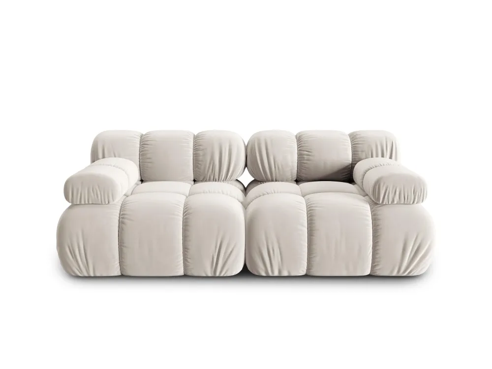 Sofa sametová 2-osobová TROPEA světle béžová