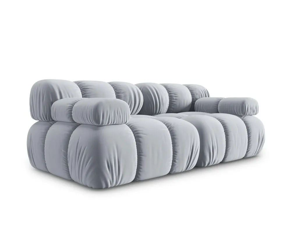 Sofa sametová 2-osobová TROPEA světle modrá