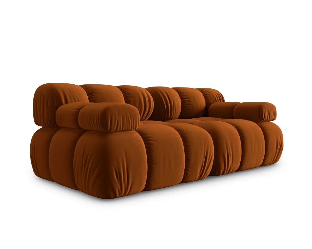 Sofa sametová 2-osobová TROPEA terakota
